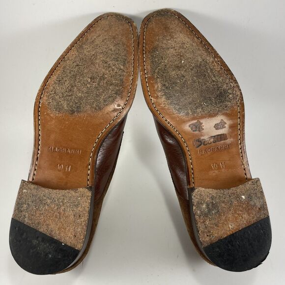 Magnanni Leather Cap Toe Dress Shoes Mens Size 10 M Brown Lace Up Oxford